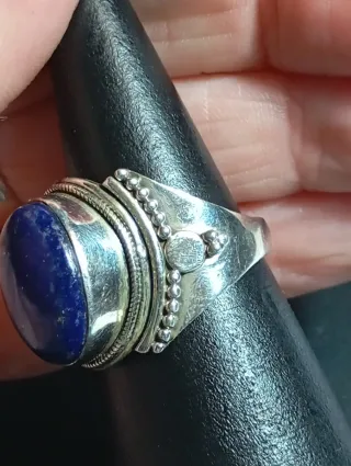 Anillo Plata Ley Lapis Lapizlazuli