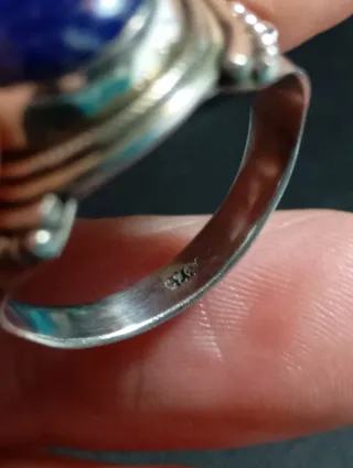 Anillo Plata Ley Lapis Lapizlazuli