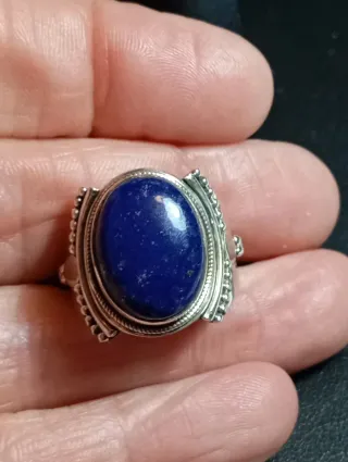 Anillo Plata Ley Lapis Lapizlazuli