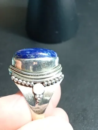 Anillo Plata Ley Lapis Lapizlazuli