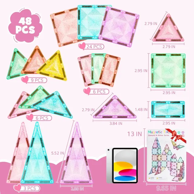 Baldosas Magnéticas Glitter Diamond Set