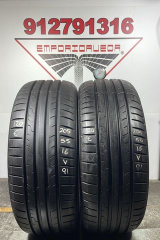 205 55 16 V DUNLOP RUEDA AL 90% VIDA UTIL