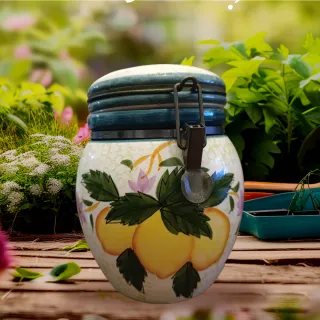 Barattolo ceramica con limoni