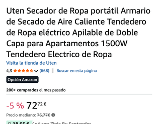 Secador de ropa eléctrico portátil
