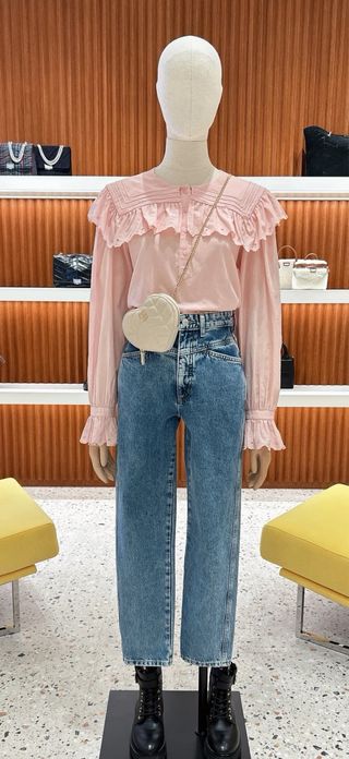 Blusa Claudie Pierlot rosa con volantes