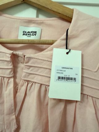 Blusa Claudie Pierlot rosa con volantes