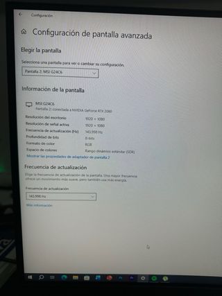 Monitor gaming MSI Curvo 144Hz + Soporte