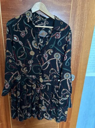 Vestido Zara estampado cadenas talla única
