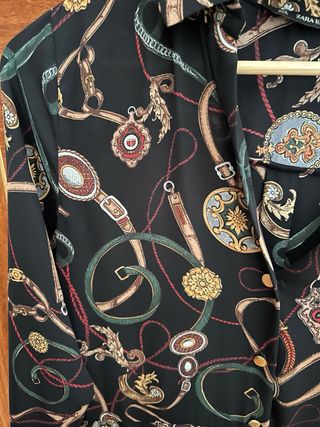 Vestido Zara estampado cadenas talla única