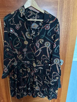 Vestido Zara estampado cadenas talla única