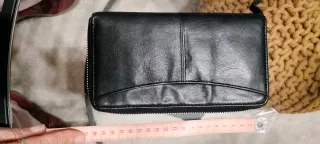 Cartera monedero piel negra