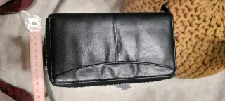 Cartera monedero piel negra
