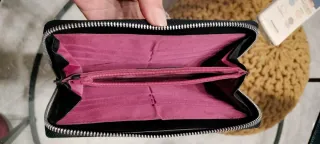 Cartera monedero piel negra