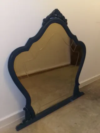 Espejo Antiguo Madera y Cristal