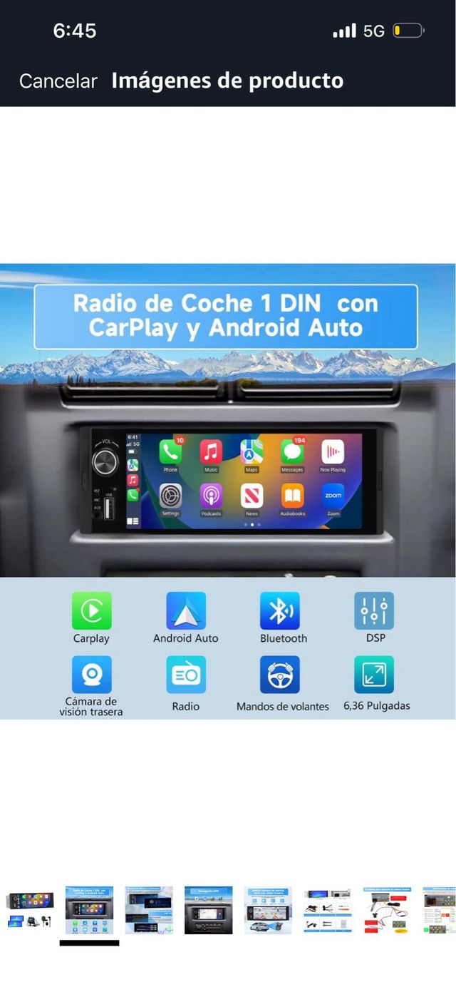 Radio Coche universal con pantalla tactil 6.36pulg