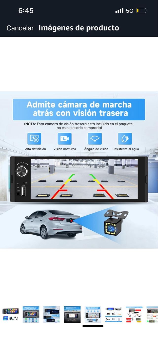 Radio Coche universal con pantalla tactil 6.36pulg