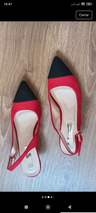 Zapatos El Corte Inglés Ante Rojo y Negro Nuevos