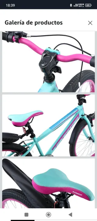 Bicicleta Niña 24 Turquesa y Rosa Marca bikestar.