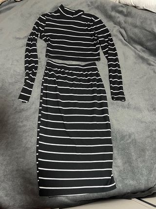 Conjunto rayas blanco y negro