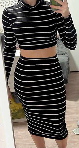 Conjunto rayas blanco y negro