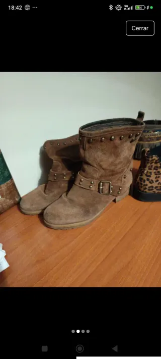 Lote  botines estampado leopardo, etnias y serraje