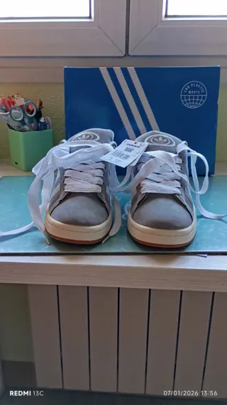 Zapatillas Adidas Campus Gris/Blanco Talla 39 1/4