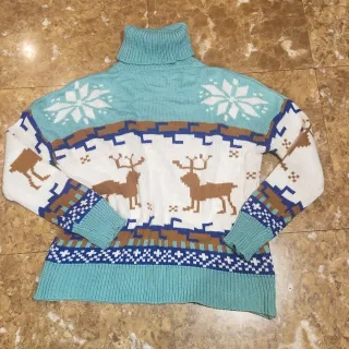 Jersey Vintage Reindeer & Snowflake Talla Única