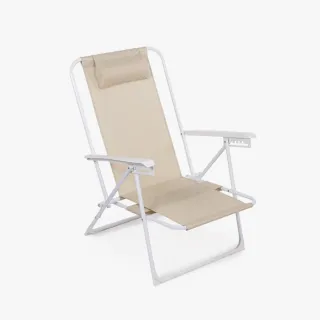 Sillas de Playa Plegable Beige y Verde