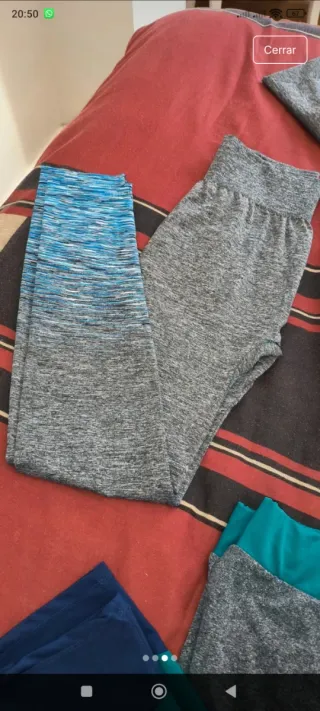Ropa deporte push up gris y azul. Nuevo