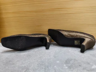 Zapatos de fiesta, salón oro viejo talla 36