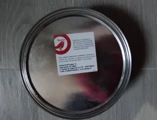 Caja vintage latón decorada con flores (vacía).