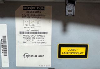 Autoradio Originale Honda civic FD3 (8th gen)