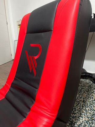 Sillón balanceable piel sintética rojo/negro