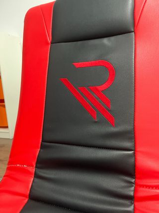 Sillón balanceable piel sintética rojo/negro