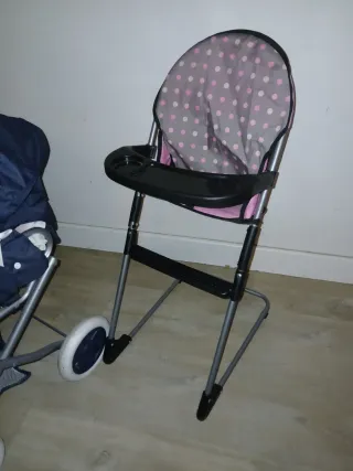 Carrito reclinable con capota y silla de comer