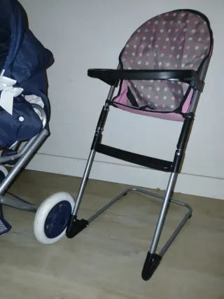 Carrito reclinable con capota y silla de comer