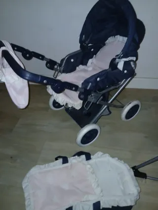 Carrito reclinable con capota y silla de comer