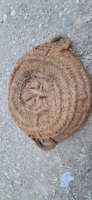 Puerta de esparto redonda con asas