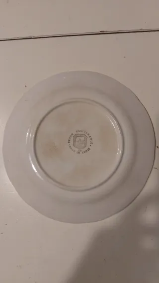 Piatto antico decorato blu e bianco