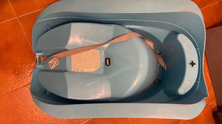 Trineo para bebé azul con arnés