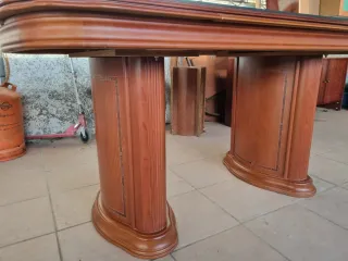 Mesa de salón madera con cristal