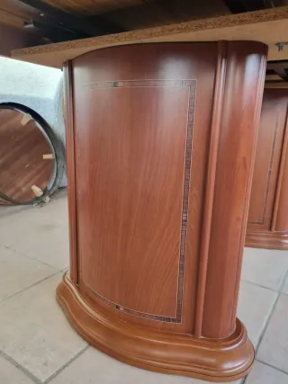 Mesa de salón madera con cristal