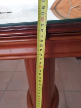 Mesa de salón madera con cristal