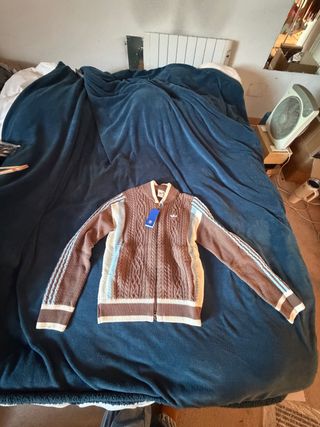Jersey Adidas Originals punto marrón y azul Talla