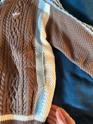 Jersey Adidas Originals punto marrón y azul Talla