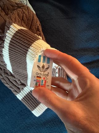 Jersey Adidas Originals punto marrón y azul Talla