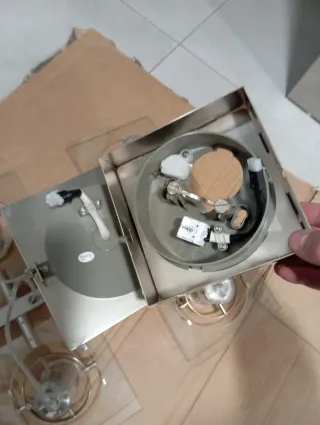 Lámpara Techo 4 Apliques Metal Cristal