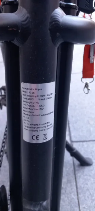 Bicicleta Eléctrica Plegable ENGWE L20 250W