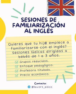 Sesiones de familiarización al inglés para bebés