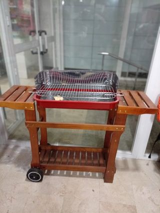 Barbacoa de jardín de madera y metal